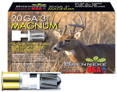 Brenneke SL203M Magnum  20Gauge 3″ 1oz Slug Shot 5 Per Box/50 Case