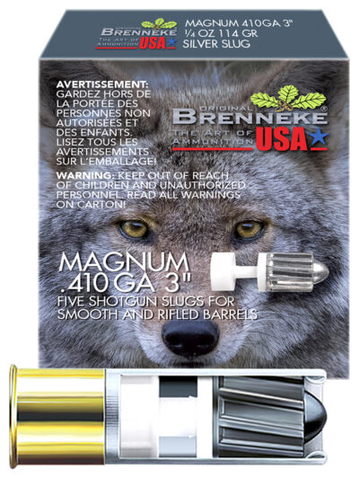 Brenneke SL4103M Magnum  410Gauge 3″ 1/4oz Slug Shot 5 Per Box/90 Case
