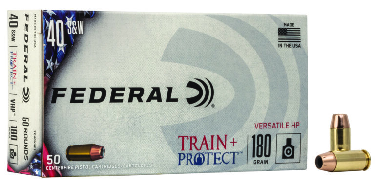 Federal TP40VHP1 Train + Protect  40S&W 180gr Versatile Hollow Point 50 Per Box/10 Case