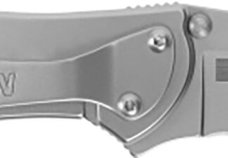 Kershaw 1660 Leek  3" Folding Drop Point Plain Bead Blasted 14C28N Steel Blade, Bead Blasted 410 Stainless Steel Handle Includes Pocket Clip