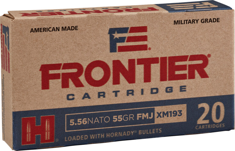 FRONTIER® 5.56 NATO FMJ M193 FULL METAL JACKET RIFLE AMMO FRONTIER 5.56MM NATO 55GR FMJ M193 FULL METAL JACKET 20/BOX