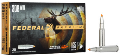 Federal P308TT2 Premium  308Win 165gr Trophy Bonded Tip 20 Per Box/10 Case