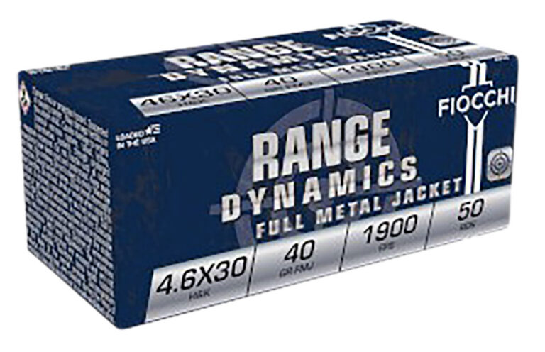 Fiocchi 46EXA Range Dynamics  4.6x30mmH&K 40gr Full Metal Jacket 50 Per Box/20 Case