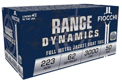 Fiocchi 223C Range Dynamics  223Rem 62gr Full Metal Jacket Boat Tail 50 Per Box/20 Case