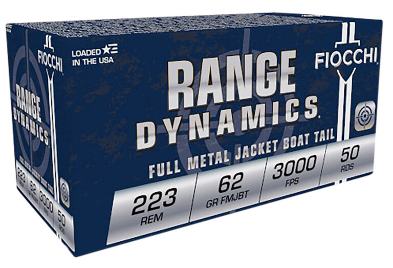 Fiocchi 223C Range Dynamics  223Rem 62gr Full Metal Jacket Boat Tail 50 Per Box/20 Case