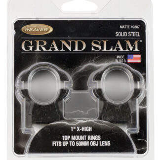 Weaver Grand Slam Steel Rings Matte Black 1" XHigh Clamshell Pack