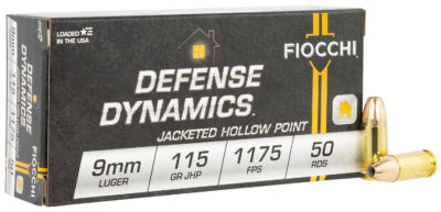 Fiocchi Defense Dynamics Centerfire Handgun Ammo 9mm 115 gr. JHP 50 rd.