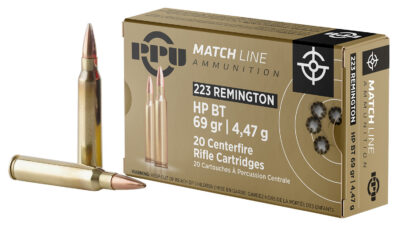 PPU PPM2231 Match  223Rem 69gr Hollow Point Boat Tail 20 Per Box/50 Case