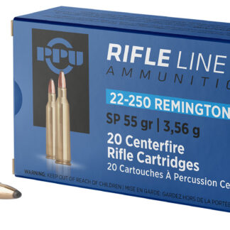 PPU PP22250 Standard Rifle  22-250Rem 55gr Soft Point 20 Per Box/10 Case