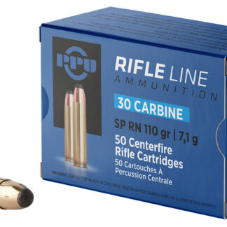 PPU PP30S Standard Rifle  30Carbine 110gr Soft Point Round Nose 50 Per Box/10 Case