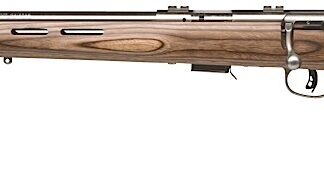 Savage Arms 96210 93R17 BTVLSS Full Size 17 HMR 5+1 21" Satin Heavy Button Rifled Barrel, Satin Drilled & Tapped Stainless Steel Receiver, Natural Brown Thumbhole Laminate Stock, Left Hand