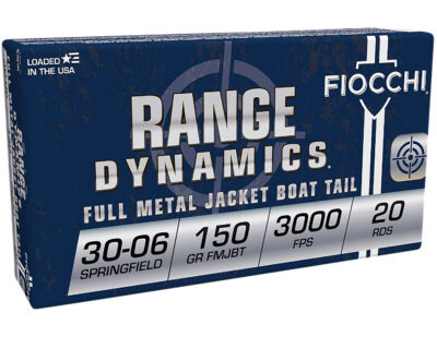 Fiocchi 3006A Range Dynamics  30-06Springfield 150gr Full Metal Jacket Boat Tail 20 Per Box/10 Case