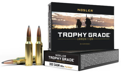 Nosler 60061 Trophy Grade  300RemSAUM 165gr Nosler Spitzer Partition 20 Per Box/10 Case