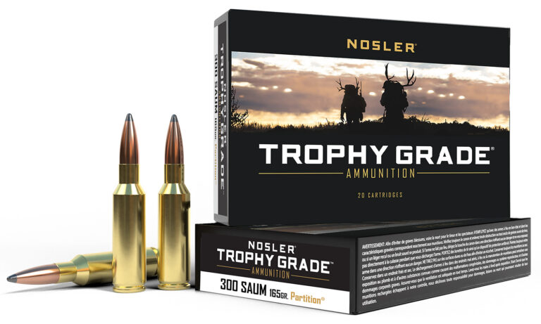 Nosler 60061 Trophy Grade  300RemSAUM 165gr Nosler Spitzer Partition 20 Per Box/10 Case