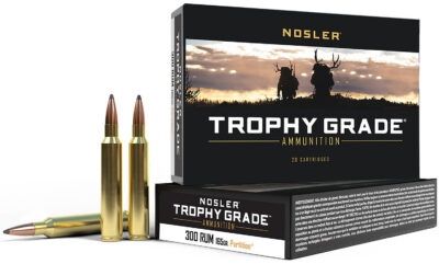 Nosler 60064 Trophy Grade  300RUM 165gr Nosler Spitzer Partition 20 Per Box/10 Case