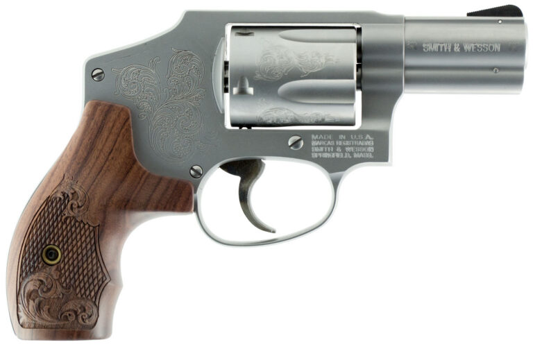 Smith & Wesson 150784 Model 640 *CA Compliant 357 Mag 2.13" Stainless Engraved Barrel , 5rd Stainless Engraved Cylinder, Matte Silver Stainless Steel Engraved J Frame , Wood Engraved Grip