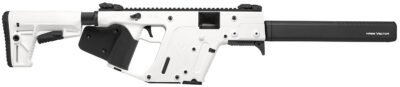 Kriss USA KV90CAP22 Vector CRB G2 *CA Compliant 9mm Luger 10+1 16″ Black Barrel Shroud, Alpine White Rec & Fixed Stock, Black California Paddle Grip, Flip Up Sights