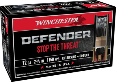 Winchester Ammo S12PDX1 PDX1 Defender Combo 12Gauge 2.75″ 1oz Rifled Slug 3Plated 00Buck Shot 10 Per Box/10 Case