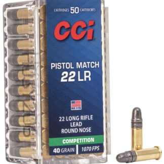 PISTOL MATCH AMMO 22 LONG RIFLE 40GR LEAD ROUND NOSE 22 LONG RIFLE 40GR LEAD ROUND NOSE 50/BOX