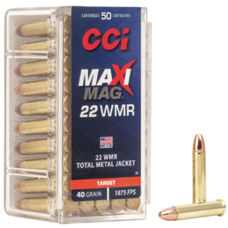MAXI-MAG AMMO 22 MAGNUM (WMR) 40GR TOTAL METAL JACKET 22 WMR 40GR TOTAL METAL JACKET 50/BOX