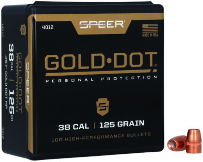 GOLD DOT 38 CAL (.357”) JACKETED HOLLOW POINT HANDGUN BULLETS GOLD DOT 38 CALIBER (0.357”) 125GR JHP 100/BOX