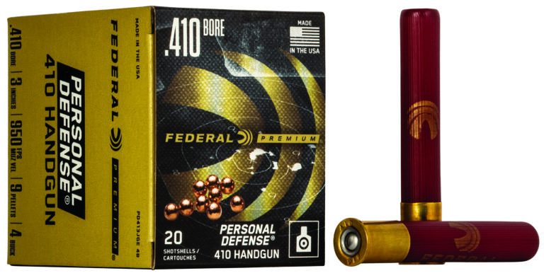 Federal PD413JGE4B Premium Personal Defense 410Gauge 3" 9Pellets 4BuckShot 20 Per Box/10 Case