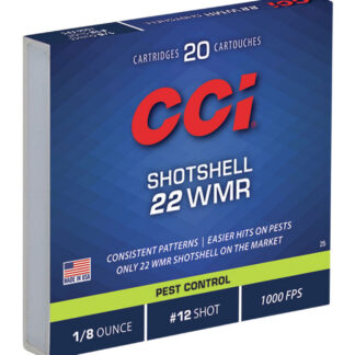 CCI 0025 Pest Control Shotshell 22WMR 52gr #12Shot 20 Per Box/100 Case
