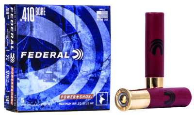 Federal F412RS Power-Shok Shotshell 410Gauge 2.50" 1/4oz RifledSlug Shot 5 Per Box/50 Case
