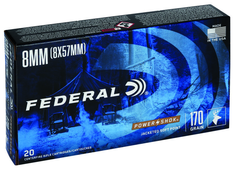 Federal 8A Power-Shok  8mmMauser 170gr Jacketed Soft Point 20 Per Box/10 Case