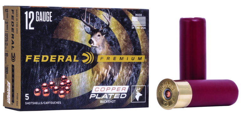 Federal P158000 Premium Magnum 12Gauge 3" 10Pellets 000BuckShot 5 Per Box/50 Case