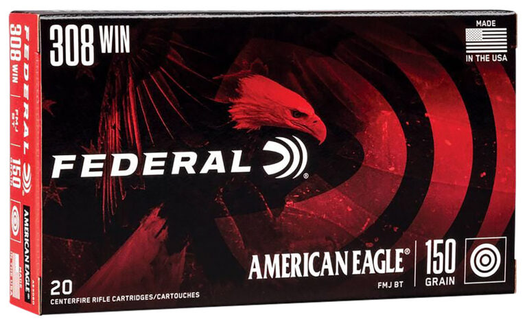 Federal AE308D American Eagle Rifle 308Win 150gr Full Metal Jacket Boat Tail 20 Per Box/25 Case