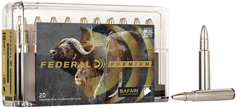 Federal P416T1 Premium Safari Cape-Shok 416Rigby 400gr Trophy Bonded Bear Claw 20 Per Box/10 Case