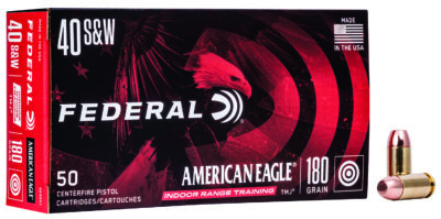Federal AE40N1 American Eagle Indoor Range Training 40S&W 180gr Total Metal Jacket 50 Per Box/20 Case
