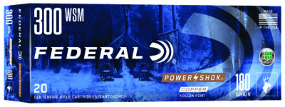 Federal Power Shok 300 WSM 180gr SP 20/bx POWER-SHOK 300 WSM 180GR JACKETED SOFT POINT 20/BOX
