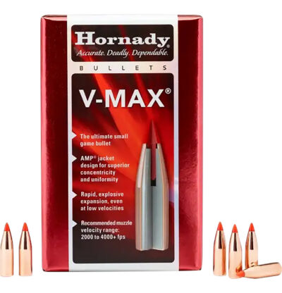 V-MAX 22 CALIBER (0.224”) POLYMER TIP BOAT TAIL RIFLE BULLETS V-MAX .22 CAL. (0.224”) 53GR POLYMER TIP BOAT TAIL 100/BOX