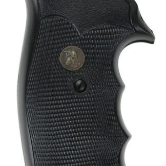 Pachmayr 03266 Gripper Grip Checkered Black Rubber with Finger Grooves for S&W K/L Frame with Round Butt
