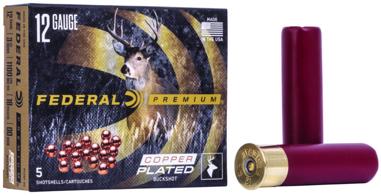 Federal P135F00 Premium Magnum 12Gauge 3.50" 18Pellets 2 1/4oz 00BuckShot 5 Per Box/50 Case