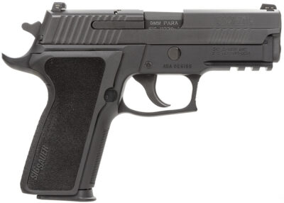 Sig Sauer 229R9ESECA P229 Compact Enhanced Elite *CA Compliant 9mm Luger Caliber with 3.90″ Barrel, 10+1 Capacity, Black Hardcoat Anodized Finish Aluminum Picatinny Rail Frame, Serrated Black Nitron Stainless Steel Slide & Black 1-Piece Ergo Grip
