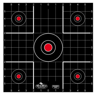 Birchwood Casey 35212 Dirty Bird  Bullseye Tagboard Hanging 12" Black/Red 12 PK