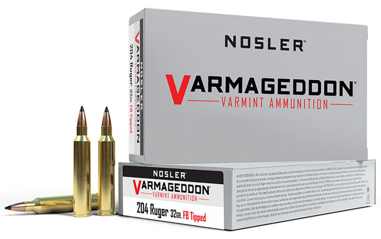 Nosler 65115 Varmageddon  204Ruger 32gr Flat Base Tipped 20 Per Box/20 Case