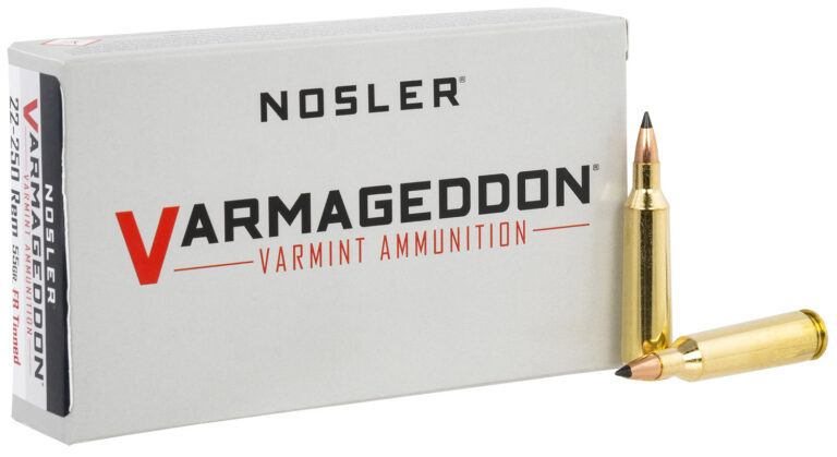Nosler Varmageddon Rifle Ammunition 22-250 Rem. 55 gr. VG FBT 20 rd.