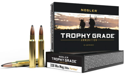 Nosler 60082 Trophy Grade  338WinMag 250gr Nosler Spitzer Partition 20 Per Box/10 Case