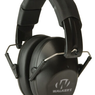 Walker's GWPFPM1 Pro Low Profile Folding Passive Muff 22 dB Over the Head Black Polymer