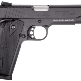 Taurus 1-191101FS 1911  Full Size 45 ACP 8+1 5" Matte Stainless Steel Barrel, Matte Black Serrated Steel Slide & Frame, Black Checkered Polymer Grip, Right Hand