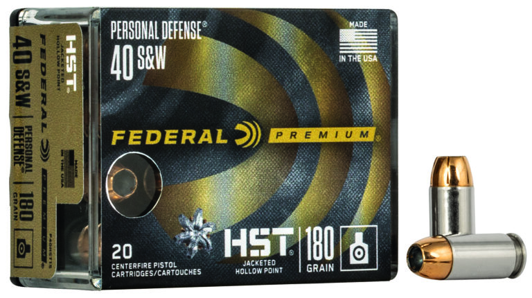 Federal P40HST1S Premium Personal Defense 40S&W 180gr HST Jacketed Hollow Point 20 Per Box/10 Case