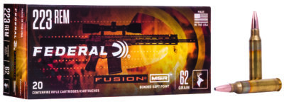 Federal F223MSR1 Fusion MSR 223Rem 62gr Bonded Soft Point 20 Per Box/10 Case