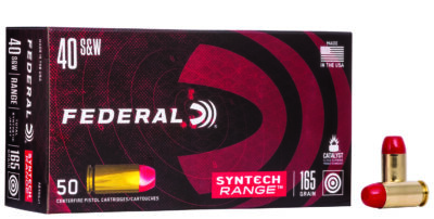 Federal AE40SJ1 American Eagle Syntech Range  40S&W 165gr Total Syntech Jacket Flat Nose 50 Per Box/10 Case