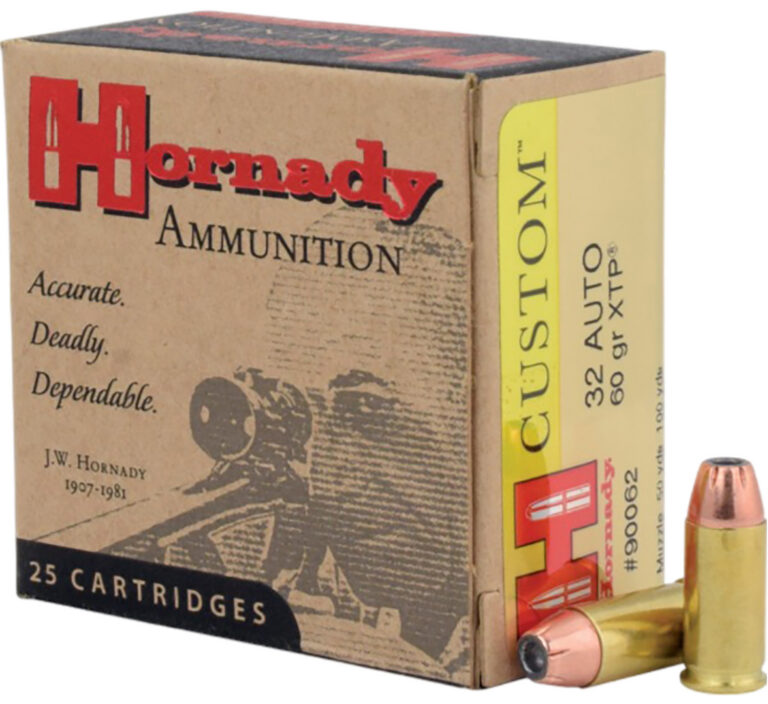 HORNADY CUSTOM 32 AUTO 60GR JHP/XTP 25RD BX 250RD CASE