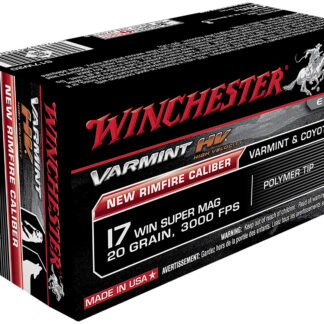 VARMINT HIGH VELOCITY 17 WINCHESTER SUPER MAGNUM RIMFIRE AMMO 17 WSM 20GR POLYMER TIP 50/BOX