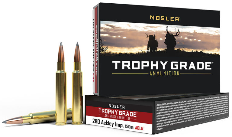 Nosler 60116 Trophy Grade Long-Range 280Ackley Improved 150gr Nosler Spitzer AccuBond Long Range 20 Per Box/10 Case
